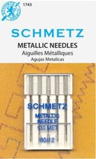 Schmetz 1743 Metallic Sewing Machine Needles Size 80/12 130 MET