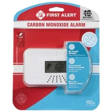 First Alert Carbon Monoxide Alarm  Free Shipping Lithium Powercell 10 Yr Battery