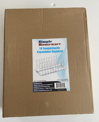 Simple Houseware 10 Compartments Expandable Organizer  Rack white Brand New