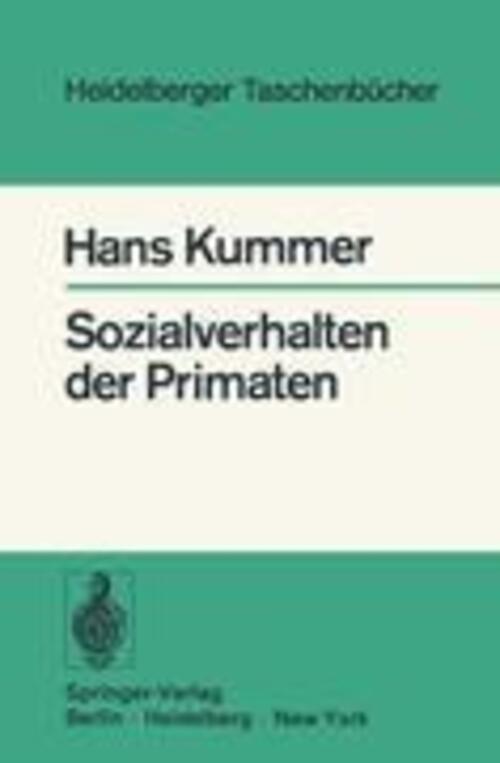 Thumbnail - Sozialverhalten Der Primaten H. Kummer Taschenbuch Heidelberger