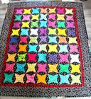 47"X56" Vintage Quilt Multicolor Cotton Bedspread Handmade Throw Blanket