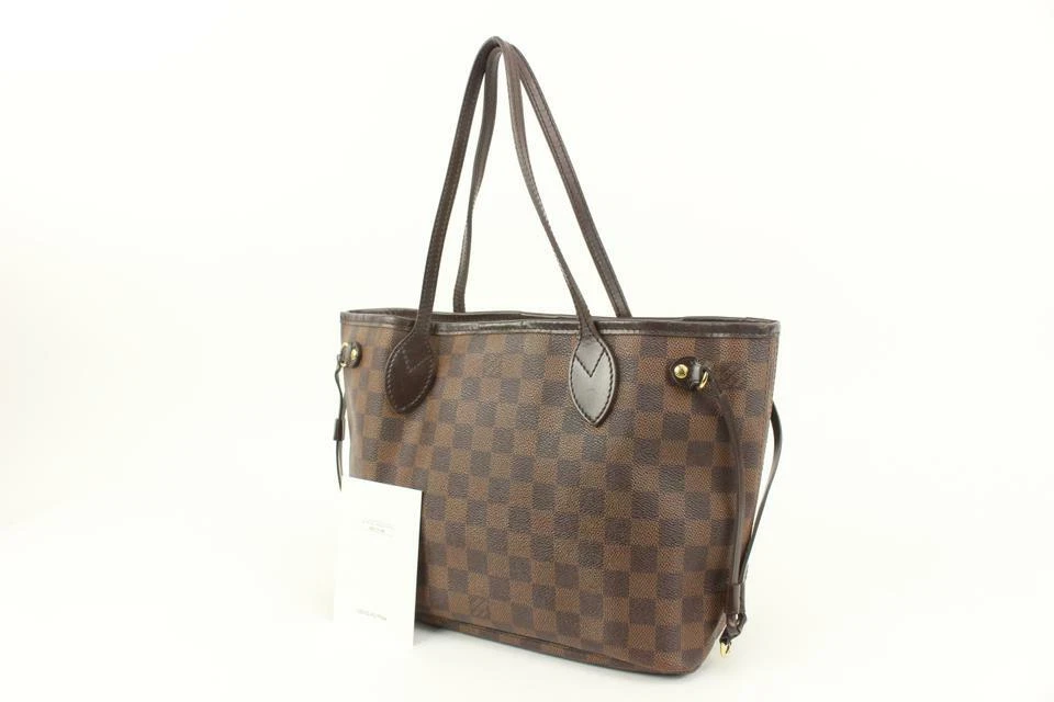 Louis Vuitton Small Damier Ebene Neverfull PM Tote Bag 4lv34s