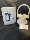 Fenton Glass Periwinkle On Blue Burmese 1999 Basket