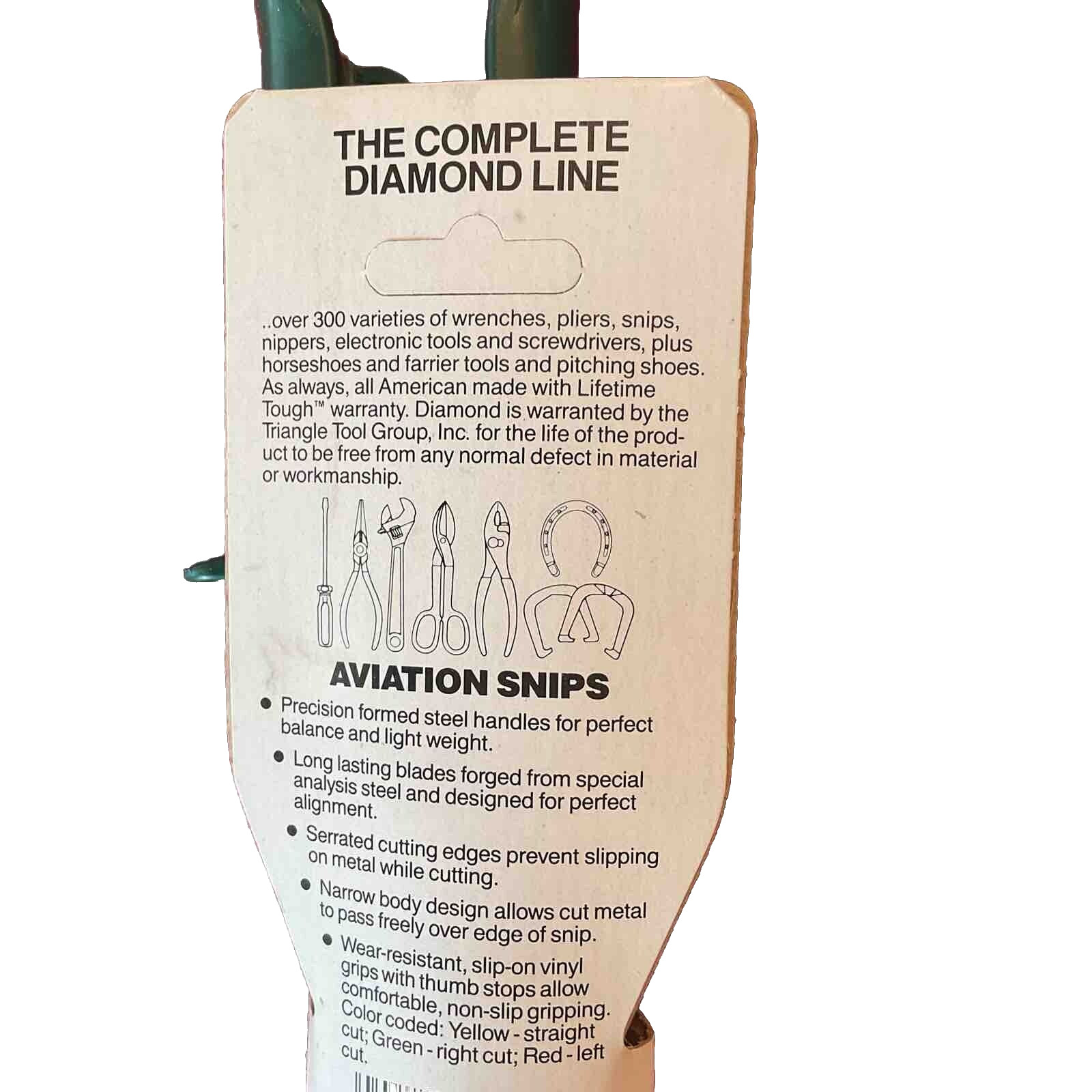 Diamond 10" Cut Right Aviation Snips DAR10GH USA Lifetime Warranty