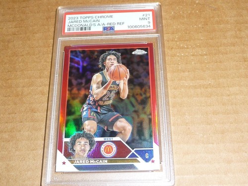2023 Topps Chrome McDonald's All American Basketball Red Refractor Jared McCain #21 PSA 9