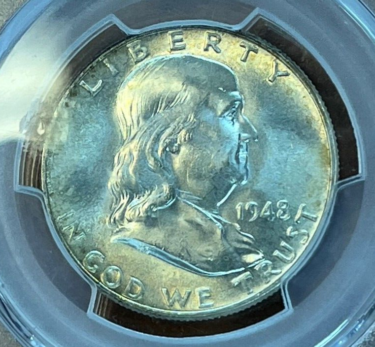 1948 P Franklin Silver Half Dollar 50C PCGS MS65 FBL Full Bell Lines