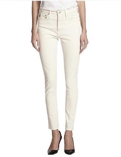 ALEXA CHUNG X ADRIANO GOLDSHMIED Jeans Size 25 /6 AU Cream Highwaist Denim - Picture 2 of 11