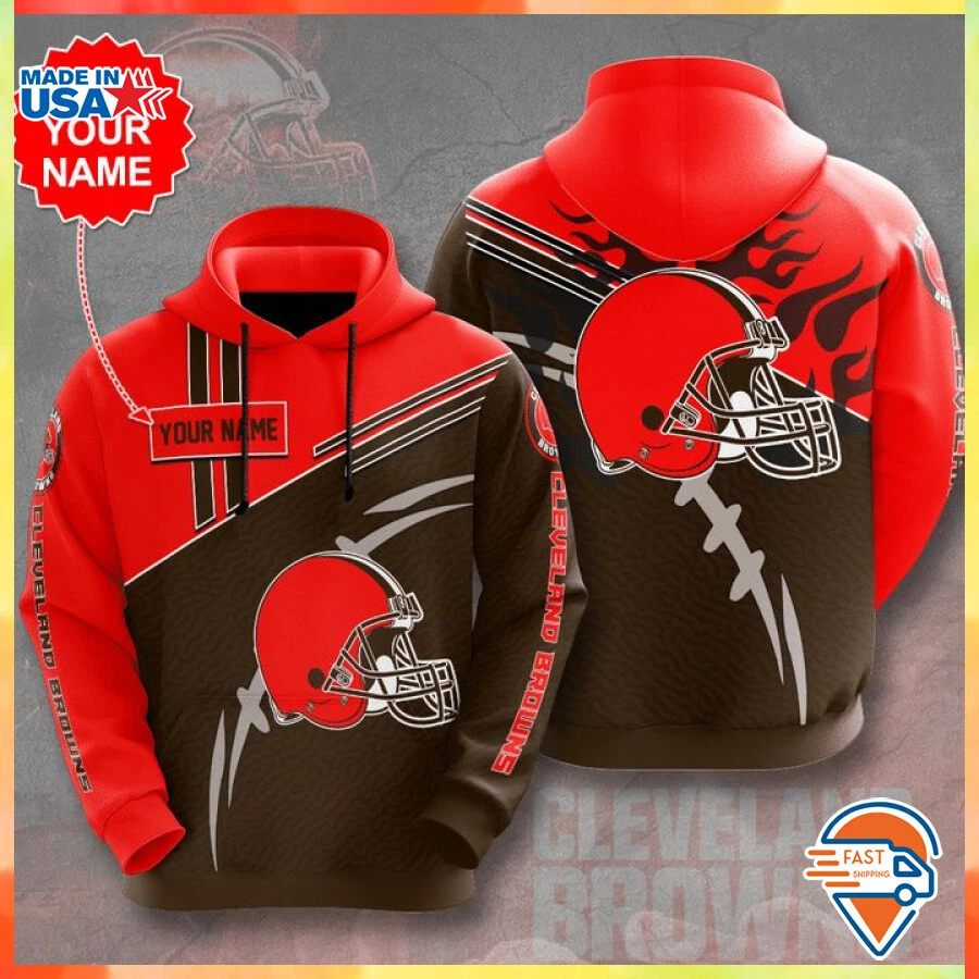 Custom Name Cleveland Brown Hoodie