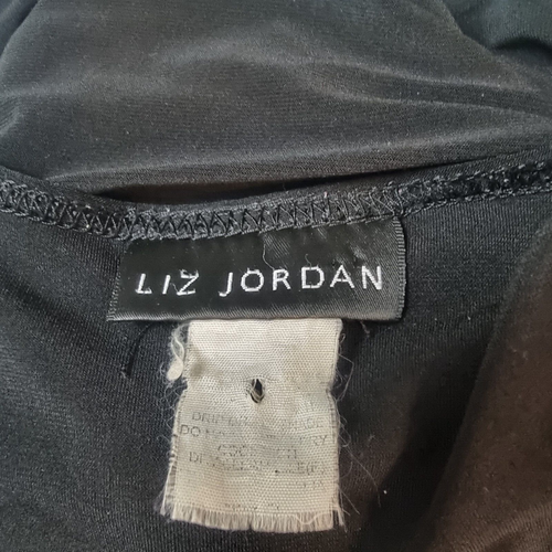Vintage Liz Jordan Womens Crop Cardigan Top Size 8 Black Stretch Knit 3/4 Sleeve - Picture 12 of 13