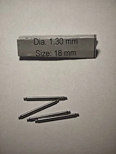 4 New Springbars 18mm Shoulderless For Drilled Lugs Steel Thin 1.30mm Diameter
