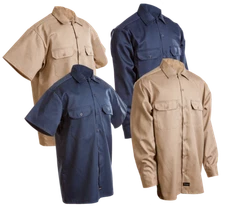 Work Shirt Men's Navy Khaki Conqueror Mechanic Uniform Long Short Sleeve Button