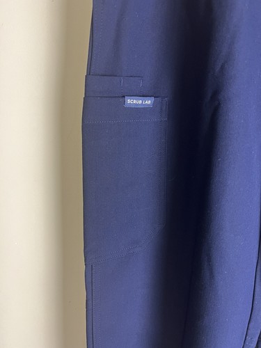 2Pcs Scrub Lab Womens Medical Scrub Nurse Uniform Top + Pant Size M Navy New - Picture 8 of 12