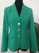 New Talbots Women's Green Polyester Blend 3 Gold Button Blazer Size 4, 179