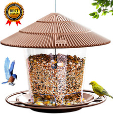 Bird Feeder Outdoor Hanging for Wild Bird Seed, Brown