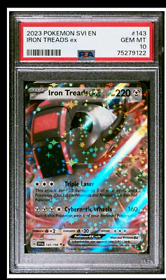 Pokemon Scarlet & Violet Iron Treads EX #143 PSA 10 GEM MINT Pokemon Scarlet & Violet Iron Treads EX #143 PSA 10 GEM MINT