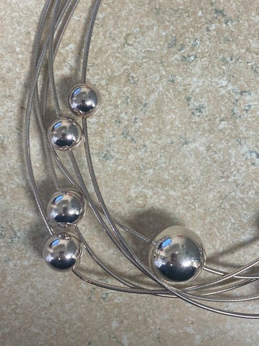 Statement PV Paola Valentini Italy Modernist Sterling Silver 925 necklace - 第 5/11 張圖片