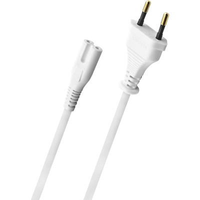 OEHLBACH Powercord C7 Netzkabel 2-polig mit Euro-Stecker (CEE7/16) weiß 3m