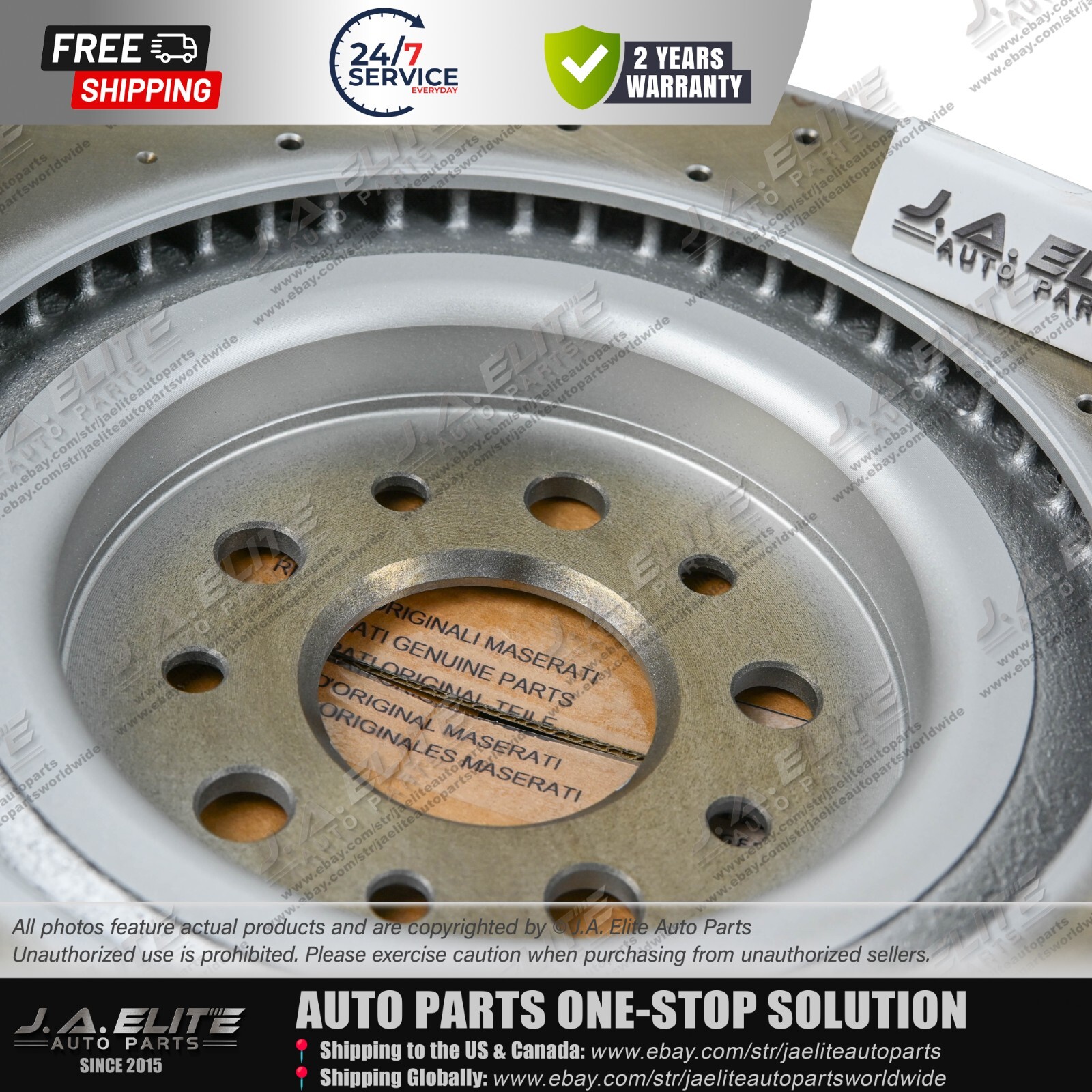 2pcs Rear Brake Rotor With Holes fit Maserati Quattroporte Ghibli 17+, 670035019