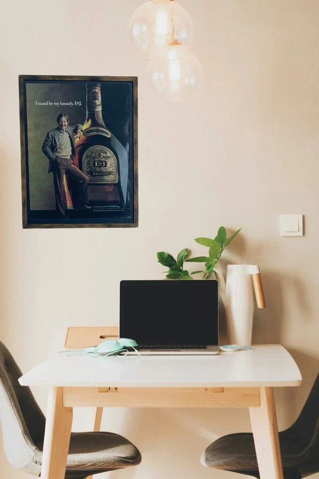 Vintage 1986 Print Advertisement For E&J Brandy Framed Ready To Display Decor - Image 3 of 3