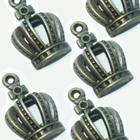 10 STEAMPUNK BRONZE COLOUR ALICE CROWN CHARM PENDANTS SIZE 20mmx13mmx5mm TS90