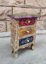 Wooden Bedside Table, Storage Table, Wooden 3 Drawer Furniture, Jewelery Box