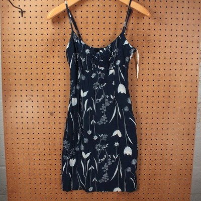 ESPRIT floral rayon midi slip dress sz 1 / 2 vtg 90s y2k usa made boho grunge