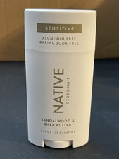 NATIVE -Sensitive- Deodorant - Sandalwood Shea Butter ALUMINUM FREE 2.65 oz.