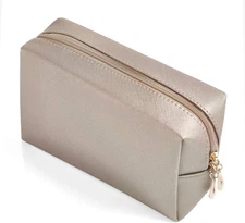 PU Leather Cosmetic Bag for Women Minimalism Makeup Bag for Daily Use Portable S