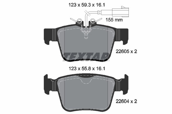 Kit plaquettes de frein Textar 2260501 qualité premium
