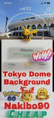 Pokemon Shiny Pikachu Baseball Shirt Tokyo Dome Backgroud TRA-DE Go P TC 