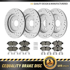Front Rear Drilled Brake Rotors Ceramic Brake Pads Kit for 2007-2013 Mini Cooper