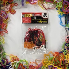 Sillybandz Rock Bandz 18 Pack Shaped Silicone Bracelets NEW