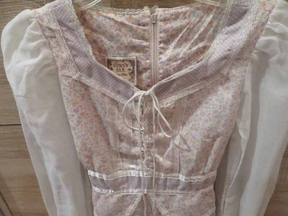 Vestido Gunne Sax Jeunes Filles Jessica Niña Talla 12 Pradera Cottagecore Peplum Rosa Foto 4 de 4