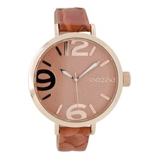 Oozoo Damenuhr C7152 IP-Rose Lederband Rot 43 mm