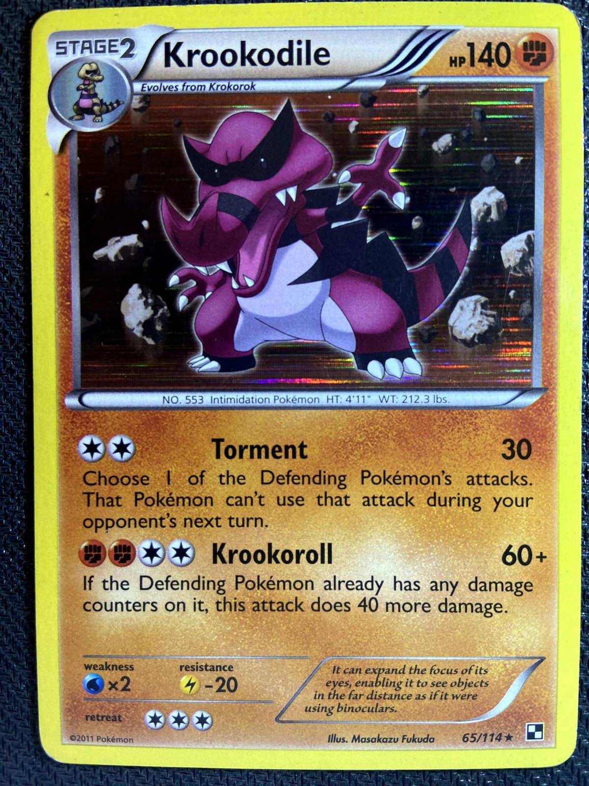 Krookodile 65/114 Black & White Pokemon English Holofoil 2011