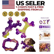 3Pk Indestructible Dog Toys for Aggressive Chewers - Large Tough Bacon Chew Toy