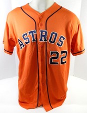 2013-19 Houston Astros #22 Game Used Orange Jersey Nameplate Removed 48 DP25500
