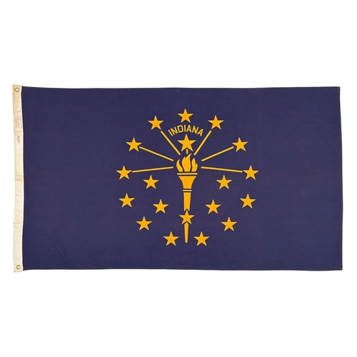 Vintage Cotton Indiana State Flag Cloth USA Torch American Old Textile Art Decor