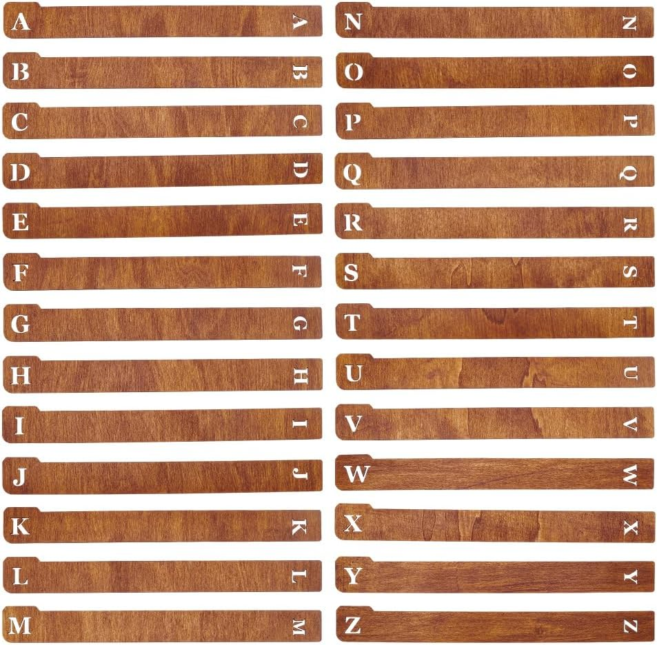 26Pcs Wood Vinyl Record Dividers DVD CD A-Z Alphabet Dividers