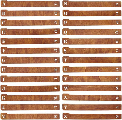 26Pcs Wood Vinyl Record Dividers DVD CD A-Z Alphabet Dividers