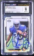 Ahman Green Signed 1998 Upper Deck Rookie Card #27 Seahawks CGC 9 JSA 9 Auto