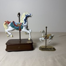Westminster Musical Spinning Carousel Collection Horse Wood Base