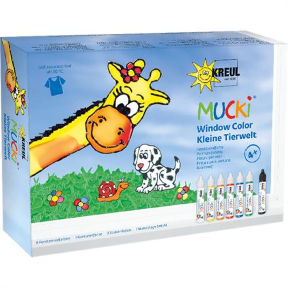 Mucki 24451 - Набор для раскрашивания окон Kleine Tierwelt 4 листа НОВЫЙ 3790₽
