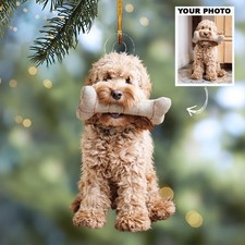 Personalized Photo Pet Ornament, Custom Dog Christmas Ornament, Pet