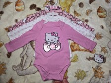 9 Months 3-Set Hello Kitty Baby Long-Sleeved One-pieces - New, see description