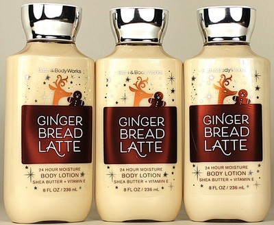 QTY 3 - Bath & Body Works GINGERBREAD LATTE Body Lotion Cream Moisturizer 8oz