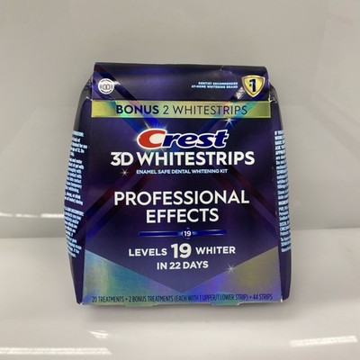 Crest 3D Whitestrips 19Levels Professional Effects 20-Strips +2 Bonus -Open Box