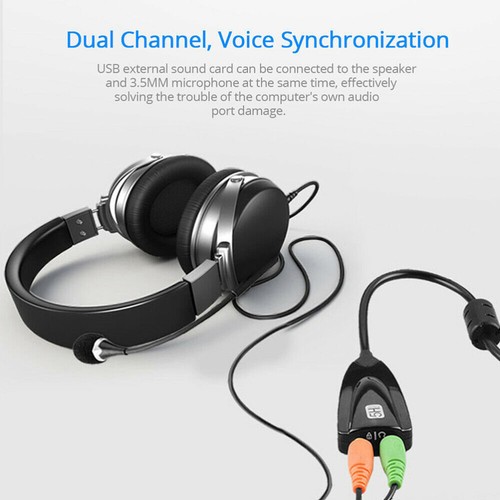 USB 7.1 Externes Kabel mit Sound High Sound Quality Card (Schwarz) Audioadapter - 第 11/11 張圖片
