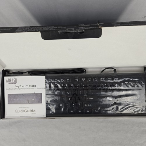 Adesso Large Print Illuminated Desktop Keyboard Computer Akb-139eb  Sealed - Picture 4 of 6