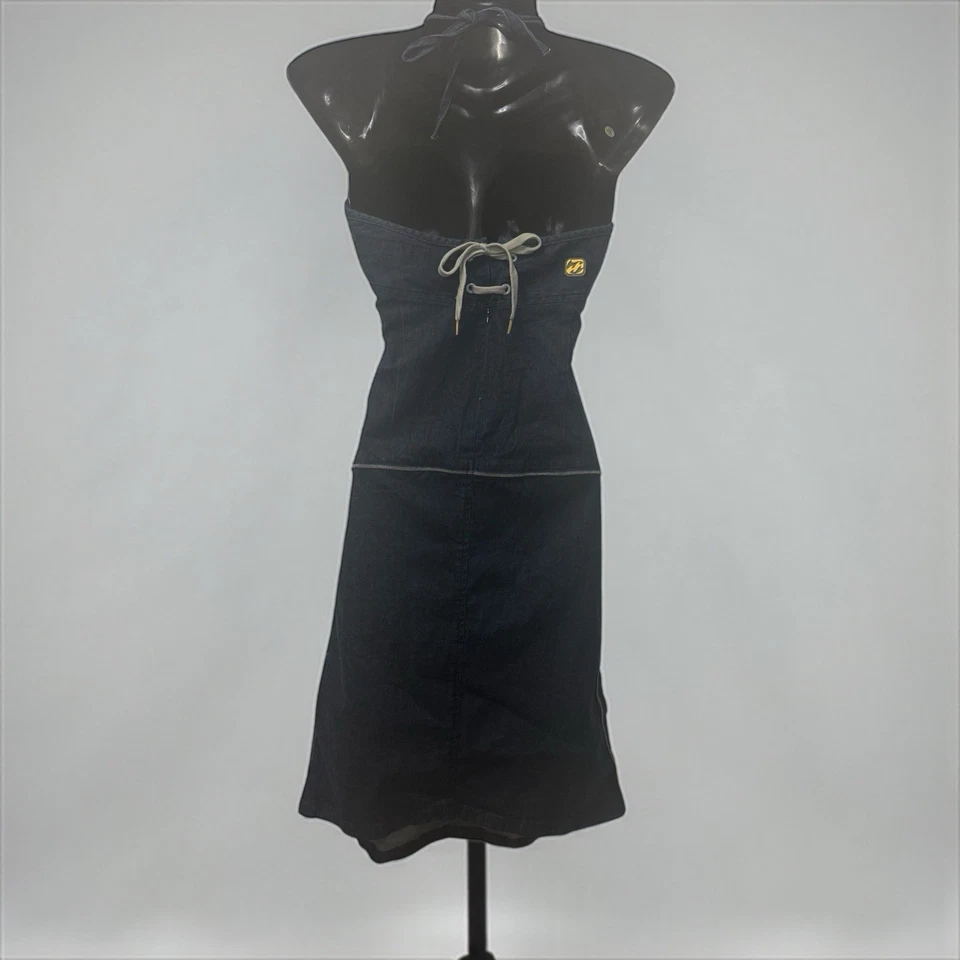 Billabong Dark Blue Denim Midi Halter Dress Size 3 (AUS Size 8) - image 3 of 4